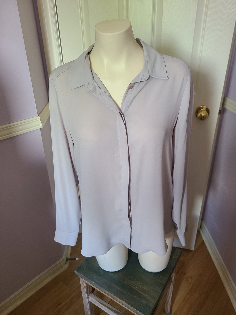 Atmosphere Light Lavender Button-Down Blouse